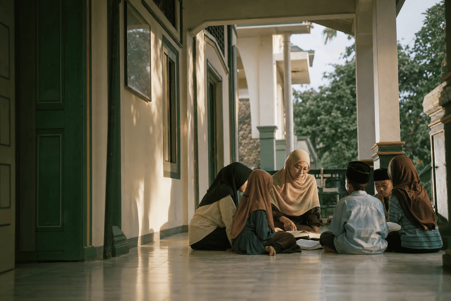 Kegiatan belajar bersama keluarga Mathla'ul Anwar